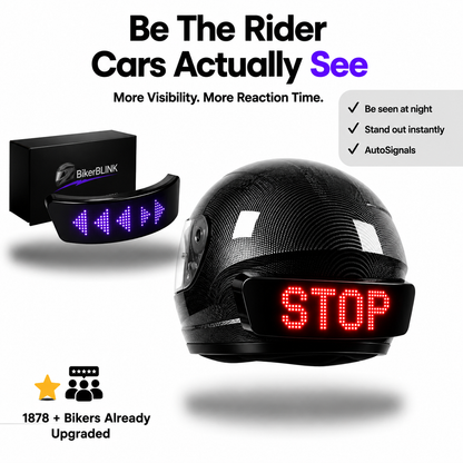 BikerBlink™  LED Safety Light for Helmets